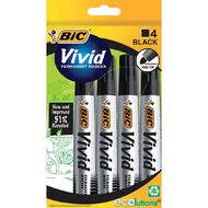Bic BIC Vivid Permanent Marker Black Box 4 Black 4 Pack
