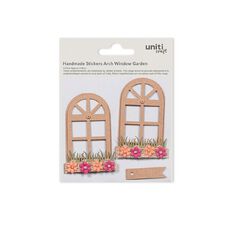 Handmade Kraft & Burlap Embellishment Arch Window Garden 3pc