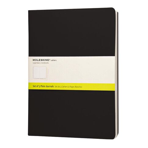 Moleskine Cahier Extra Large Notebook Unruled 3 Pack Black