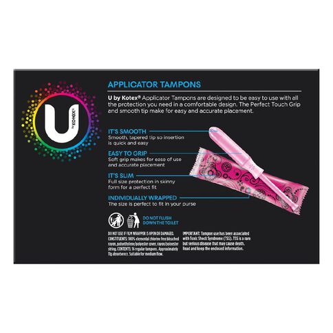 U By Kotex Applicator Regular Tampons 16s