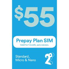 2degrees $55 Monthly Prepay Plan SIM