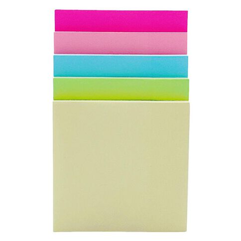 WS Sticky Notes 76mm x 76mm 50 Sheet 5 Pack Multi-Coloured 5 Pack
