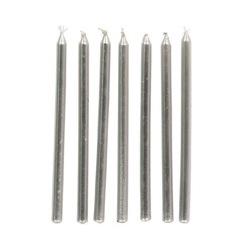 Artwrap Tall Candles 16 Pack Silver 12cm