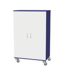 Zealand Cupboard Mobile Locking Blue/White 800mm x 450mm x 1200mm