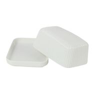 Living & Co Ceramic Butter Dish 18 x 13cm White
