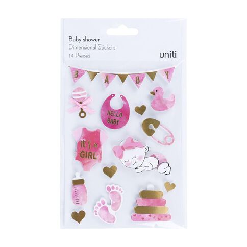 Uniti Dimensional Stickers Baby Girl