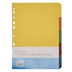 Dividers Card 5 Tab Multi-Coloured A4