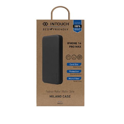INTOUCH iPhone 14 Pro Max Milano Wallet Case Black