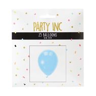 Party Inc Balloons Solid Colour Blue 25cm 25 Pack