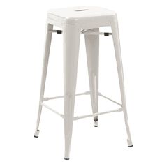 Living & Co Metal Stool White 66cm