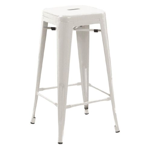 Living & Co Metal Stool White 66cm