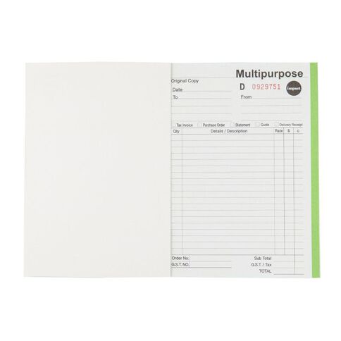 WS Multibook Duplicate NCR 50 Forms Green Mid A5