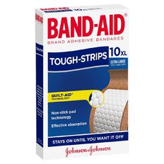 Band Aid Extra Large Tough Strips 10 Pack