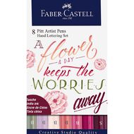 Faber-Castell Pitt Artist Pens Hand Lettering Set Flower A Day 8 Pack