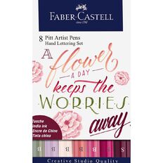Faber-Castell Pitt Artist Pens Hand Lettering Set Flower A Day 8 Pack