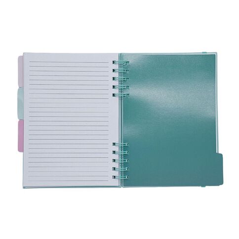 Uniti Clubhouse Hardcover Notebook With Tabs Cherry Green Light