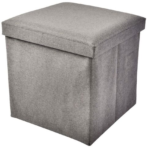 Living & Co Folding Storage Ottoman Grey Dark Single