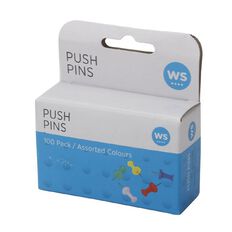 WS Push Pins 100 Pack Assorted