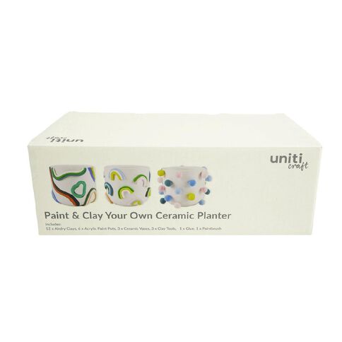 Uniti Craft Adults Paint & Clay Your Own Ceramic Planter
