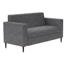 Chair Solutions Kipling Two Seater with Arms Black Legs Grey Fabric