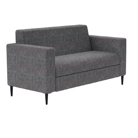 Chair Solutions Kipling Two Seater with Arms Black Legs Grey Fabric