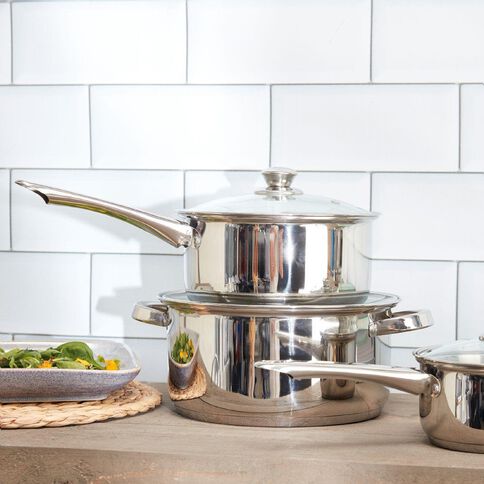 Living & Co Gourmet Casserole Pot Stainless Steel 24cm