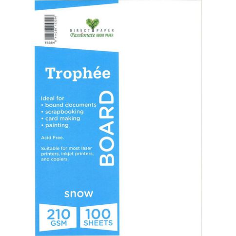 Trophee Board 210gsm Snow White A4 100 Pack