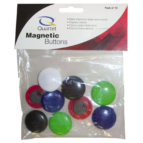 Quartet Magnetic Buttons 30mm 10 Pack Assorted Warehouse Stationery Nz