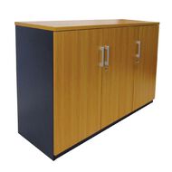 Zealand Delta Credenza 1200w x 450d x 900h Locking Beech/Charcoal
