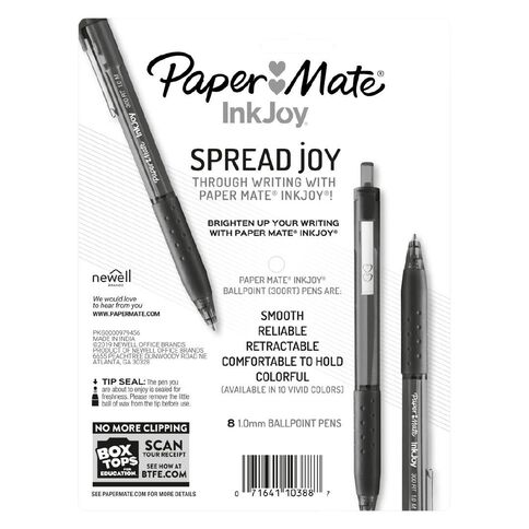Paper Mate InkJoy 1.0mm Ballpoint Pen 8 Pack Black