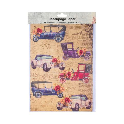 Decoupage Paper A4 Size 4Sheets Little Birdie Multicoloured