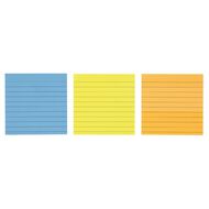 WS Sticky Notes Lined 101mm x 101mm 70 Sheets 3 Pack Multi-Coloured