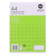 WS Pad Topless 55gsm 7mm 80 Leaf White A4