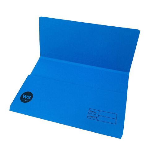 WS Manilla Document Wallet Blue Foolscap