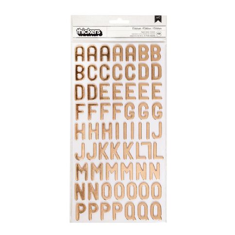 American Crafts Thickers Alpha Rose Gold Foil