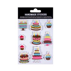 Self Adhesive 3D Embellishment Yummy Cakes 10pc