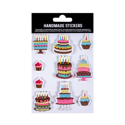 Self Adhesive 3D Embellishment Yummy Cakes 10pc