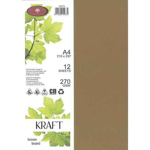 Direct Paper Enviro Board 270gsm Kraft A4 12 Pack