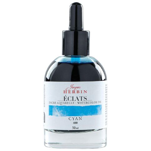 Jacques Herbin Eclats Watercolour Ink 400 50ml Cyan Cyan