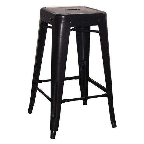 Living & Co Metal Stool Matte Black Black 66cm