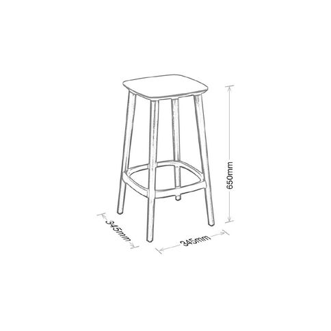 Babila Kitchen Stool Stained Black Ash