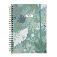WS 2026 Diary A4 Week to View Spiral Foliage. Green