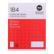 WS Exercise Book 1B4 7mm Ruled 32 Leaf Red