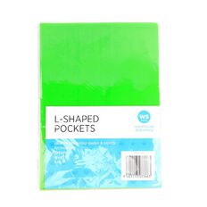 WS L-shaped Pockets 10 Pack Green A4