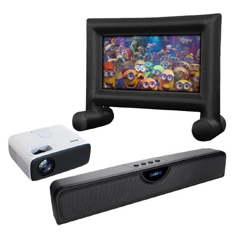 Laser Outdoor Cinema Bundle With 120 Inch Screen and Soundbar