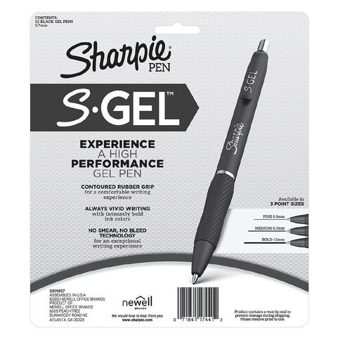 Sharpie S-Gel Retractable 0.7mm Gel Pen Black 12 Pack Black