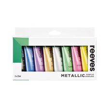 Reeves Acrylic Set Metallic 8 Pack 22ml