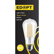 Edapt LED E27 Pear Light Bulb ST64 8W Warm White