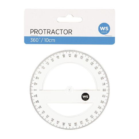 WS Protractor 360 10cm Clear