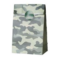 Party Inc Camo Paper Loot Bags with Seals 12cm x 22cm 8 Pack